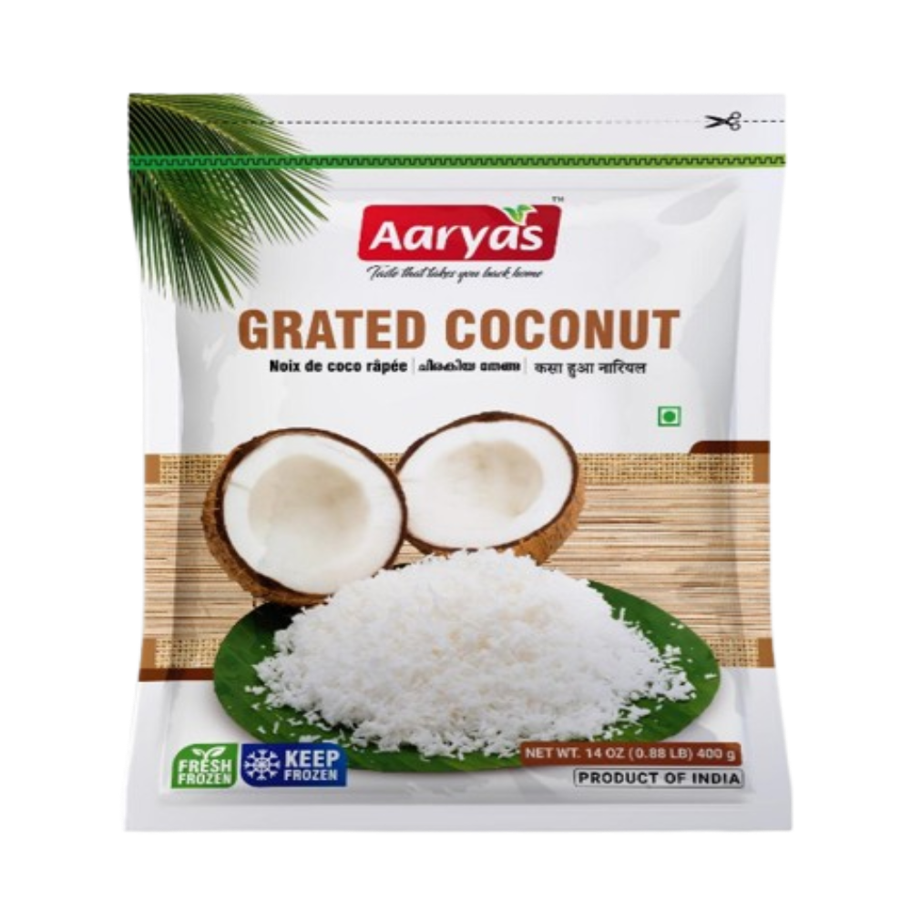 Buy Aaryas Frozen Grated Coconut 400g online at the best price from FAIRMART.