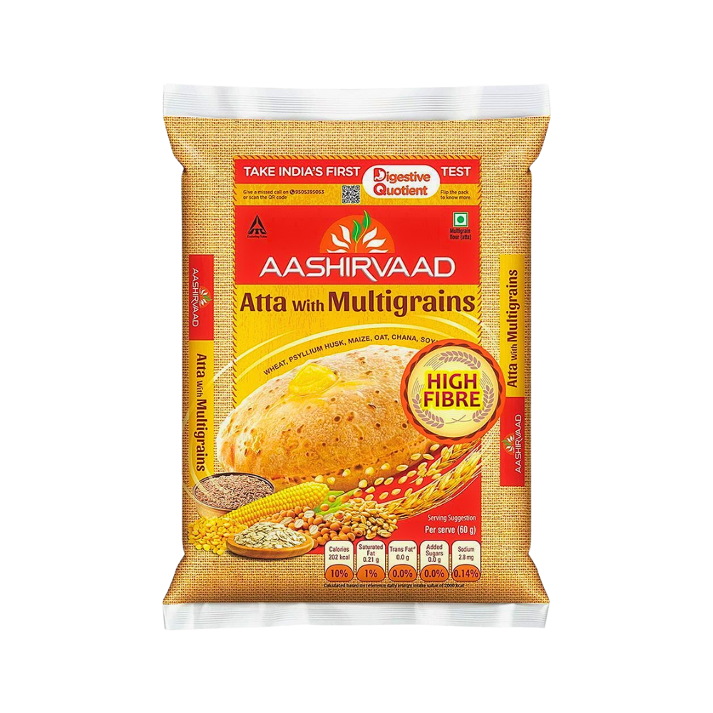 Buy Aashirvaad Atta With Multigrains 5kg online at the best price from FAIRMART.