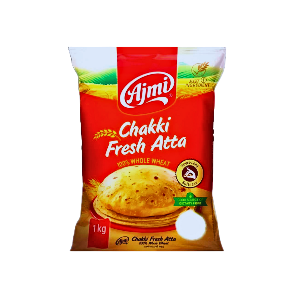 Buy Ajmi Chakki Fresh Atta 1kg online at the best price from FAIRMART.