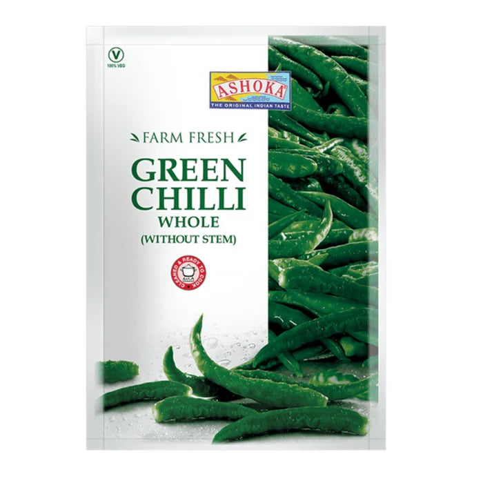 Ashoka Frozen Green Chilli (Without Stem) 300g