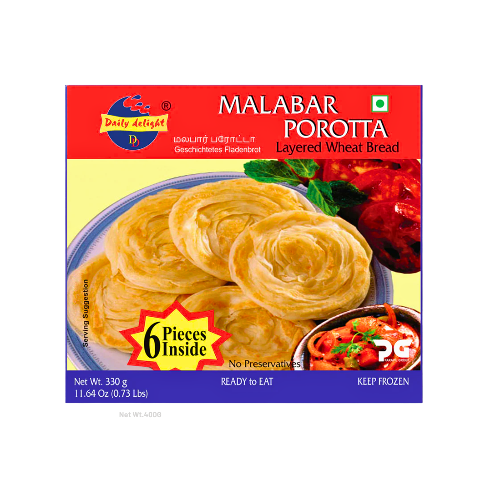 Buy Daily Delight Frozen Malabar Porotta 330g online at the best price from FAIRMART.