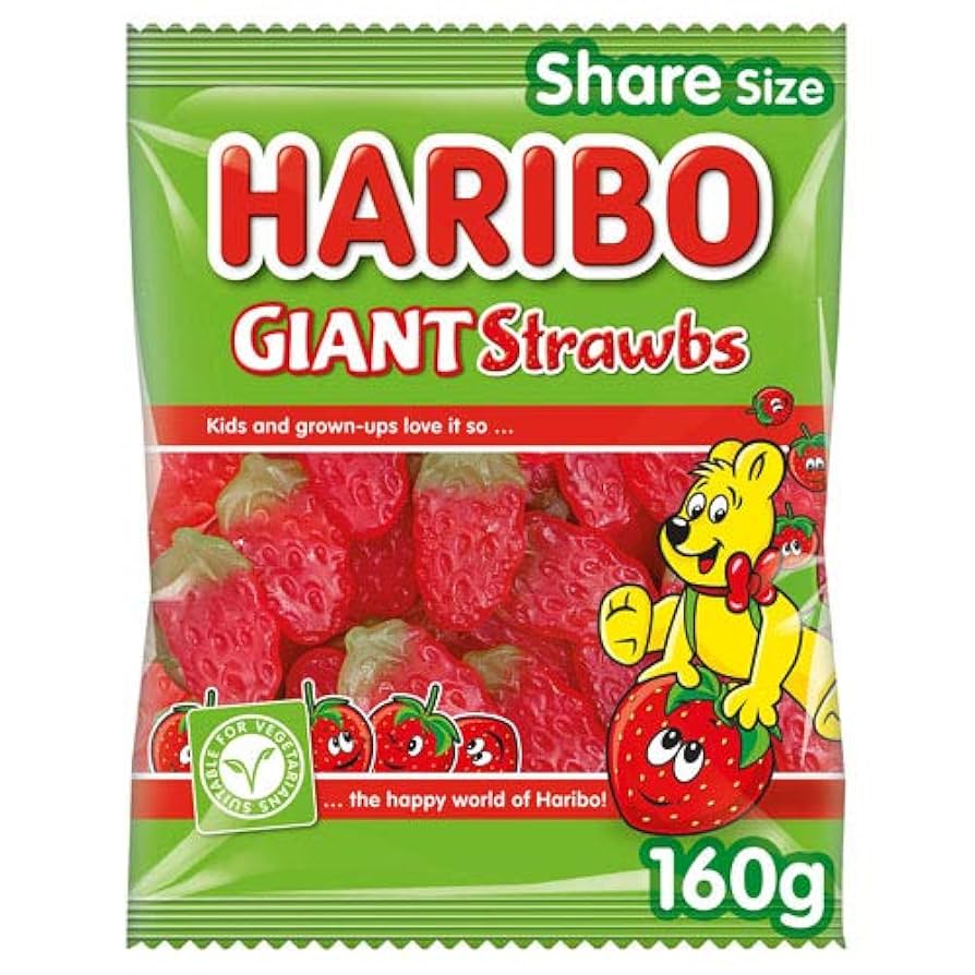 Buy Haribo Giant Strawbs Bag 160g online at the best price from FAIRMART.