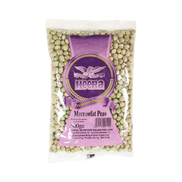 Buy Heera Marrowfat Green Peas 500g Online in Fairmart UK