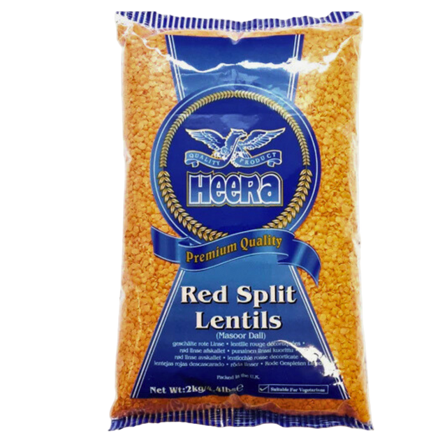 Buy Heera Red Split Lentils 2kg  Online in Fairmart UK