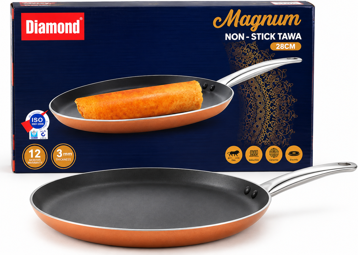 Diamond Magnum Non Stick Tawa 28cm