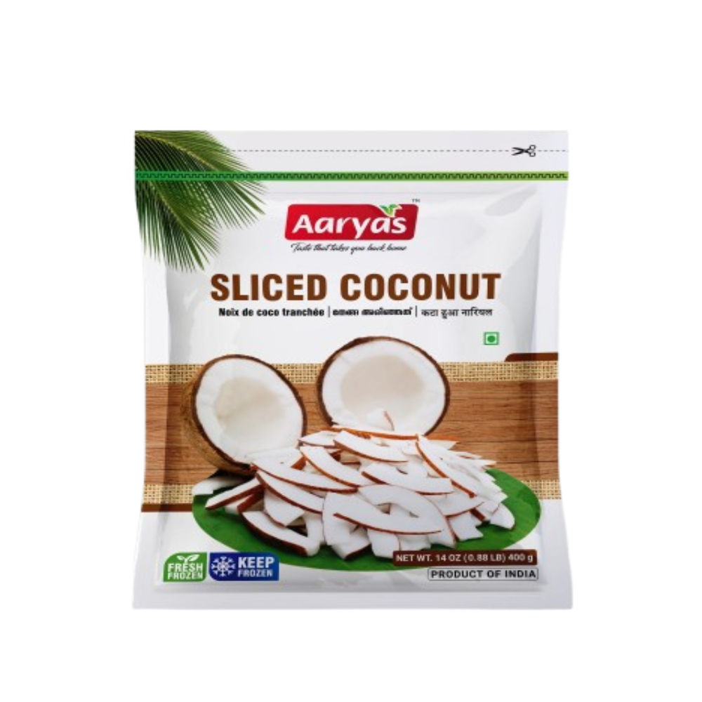 Buy Aaryas Frozen Sliced Coconut 400g online at the best price from FAIRMART.