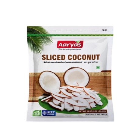 Buy Aaryas Frozen Sliced Coconut 400g online at the best price from FAIRMART.