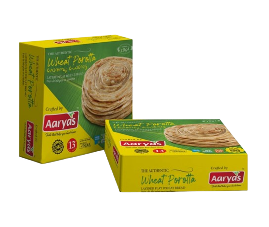 Aaryas Frozen Wheat Porota Family Pack 908g