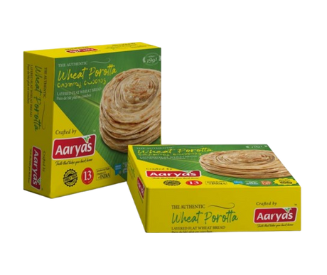 Aaryas Frozen Wheat Porota Family Pack 908g
