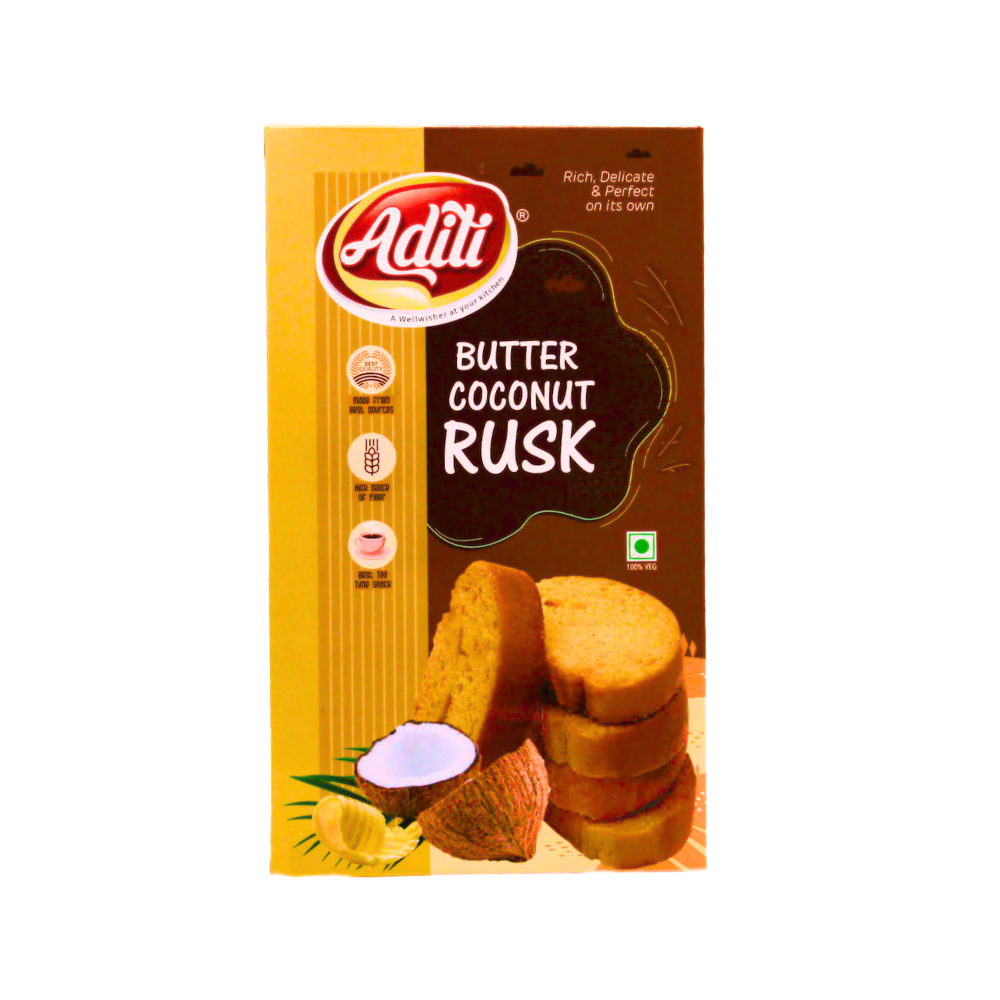Aditi Butter Coconut Rusk 350g
