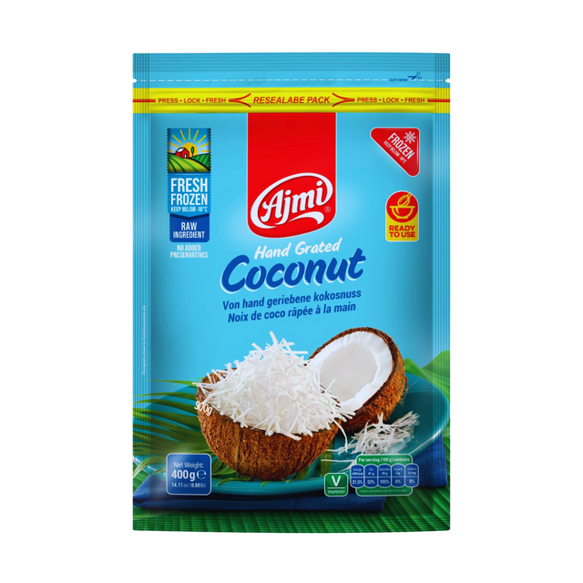 Buy Ajmi Frozen Grated Coconut 400g online at the best price from FAIRMART