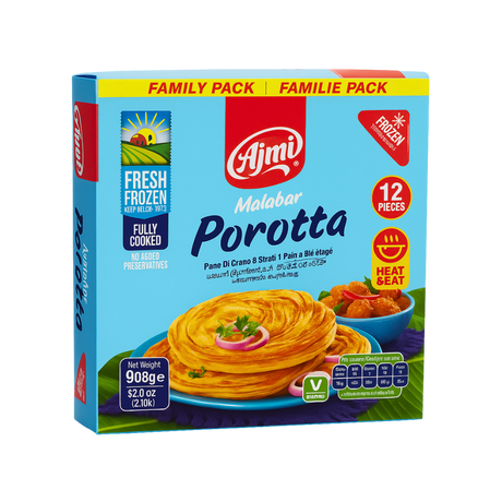 Buy Ajmi Frozen Malabar Parotta Family Pack 908g online at the best price from FAIRMART.