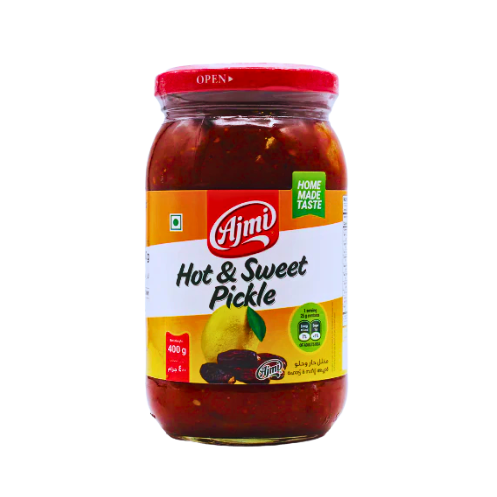 Buy Ajmi Hot & Sweet Pickle 400g online at the best price from FAIRMART