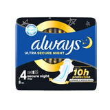 Always Ultra Secure Night (Size 4) Sanitary Towels With Wings