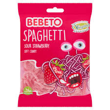 Bebeto Spaghetti Sour Strawberry Soft Candy 70g