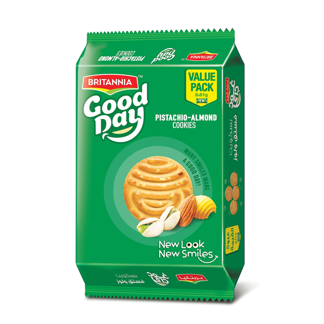 Buy Britannia Good Day Pistachio Almond Cookies (8X81g) 648g  online at the best price from FAIRMART.