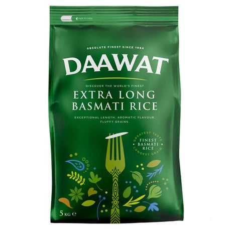 Buy Daawat Extra Long Green Basmati Rice 5kg Online in Fairmart UK