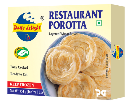 Buy Daily Delight Frozen Restaurant Porotta 454g Online in Fairmart UK
