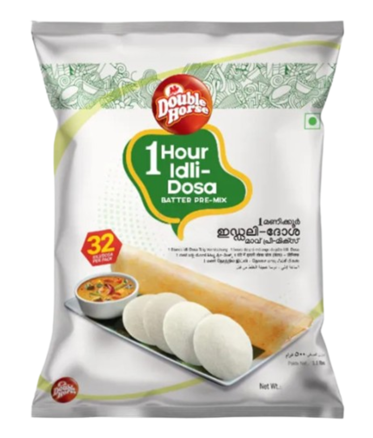 Buy Double Horse 1 Hour Idli Dosa Batter Pre Mix 1kg  online at the best price from FAIRMART.