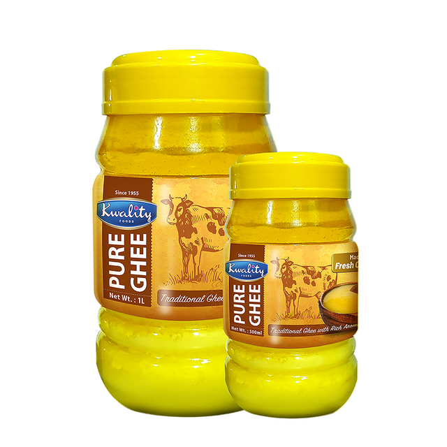 Kwality Pure Cow Ghee 200ml – premium pure cow ghee in a sealed jar, available at Fairmart Online UK
