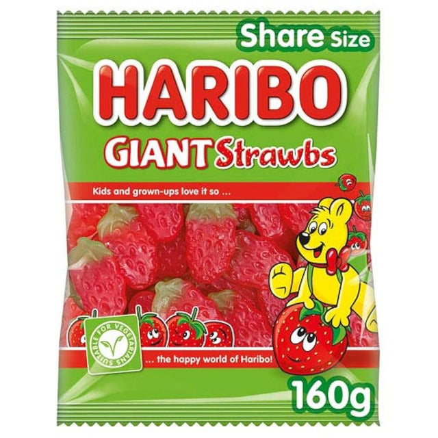 Buy Haribo Giant Strawbs Bag 160g  online at the best price from FAIRMART.