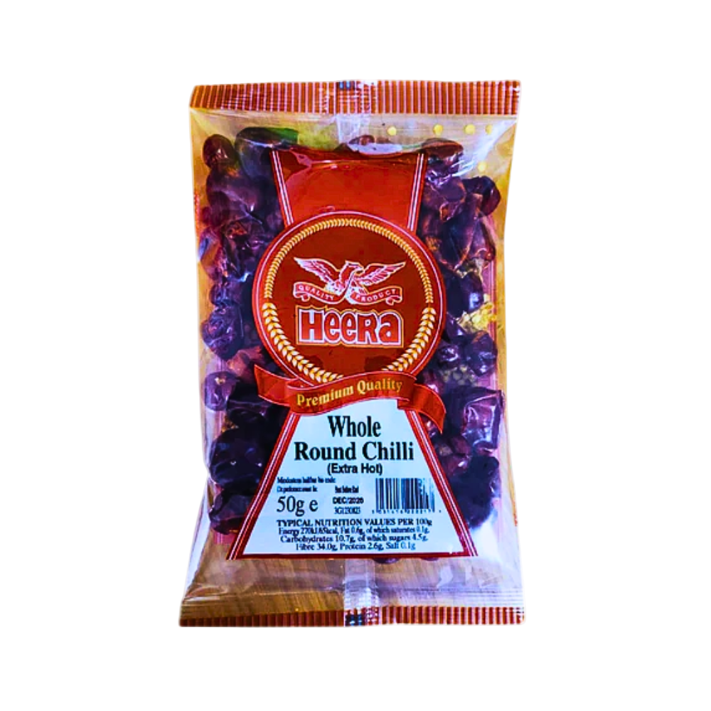 Buy Heera Round Chilli Whole 50g Online in Fairmart UK