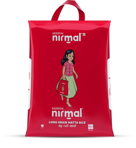 Buy Keerthi Nirmal Long Grain Matta Rice 5kg  online at the best price from FAIRMART.