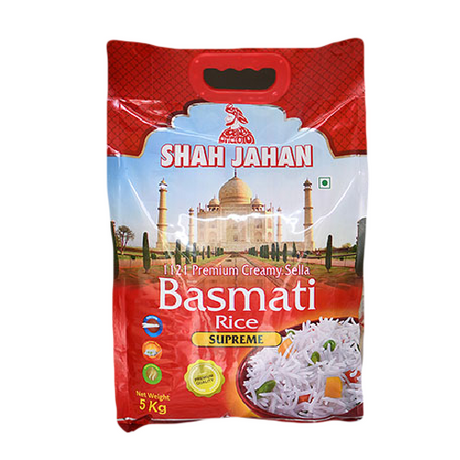 Buy Shajahan Cream Sella Basmati Rice 5kg Online in Fairmart UK